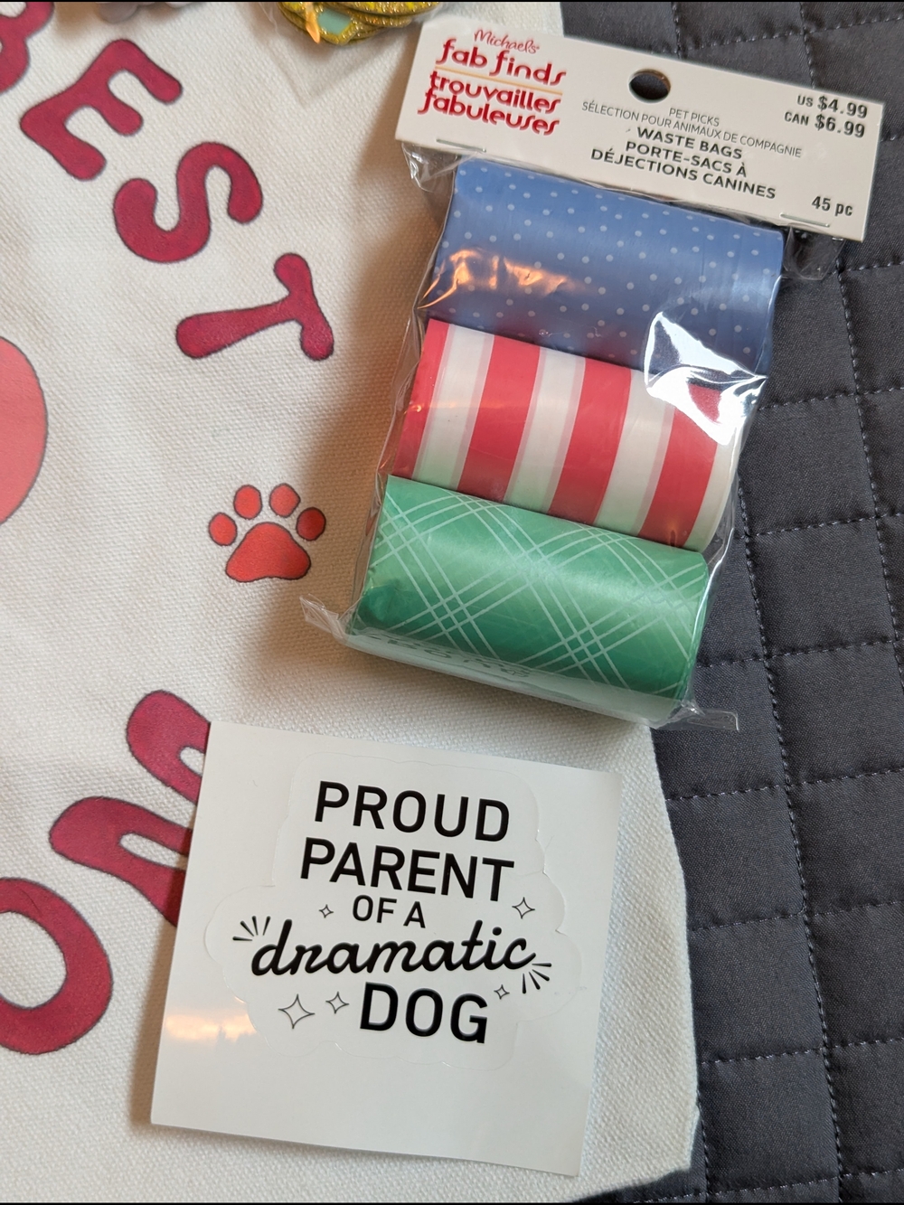 World's Best Dog Mom Set With Tote Bag - Picture 5 of 9